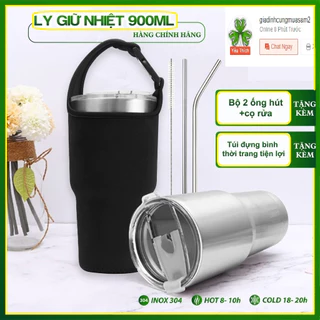 [ĐỦ PHỤ KIỆN]Ly giữ nhiệt Ye ti giữ nhiệt 900ml-Cốc Giữ Nhiệt Thái Lan 900ml Chống Trào Tiện Lợi + Tặng Kèm Full Bộ Phụ