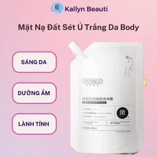 Mặt nạ ủ trắng da đất sét tắm trắng body Niacinamide giữ ẩm Hunmui 300ml Kallynbeauti