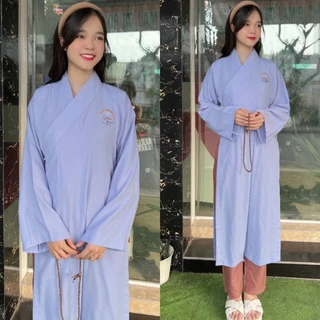 Có BIGSIZE 4XL Áo tràng phật tử áo tràng nam nữ silk đồ lam đi chùa