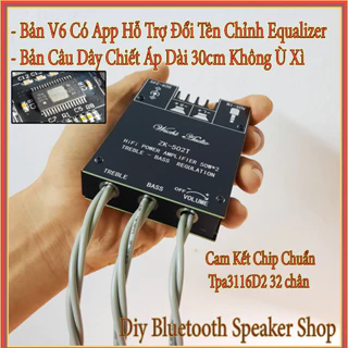 ZK-502T mạch khuếch đại âm thanh 2.0 Wuzhi 50*50w bluetooth 5.0 câu dây sẵn như hình