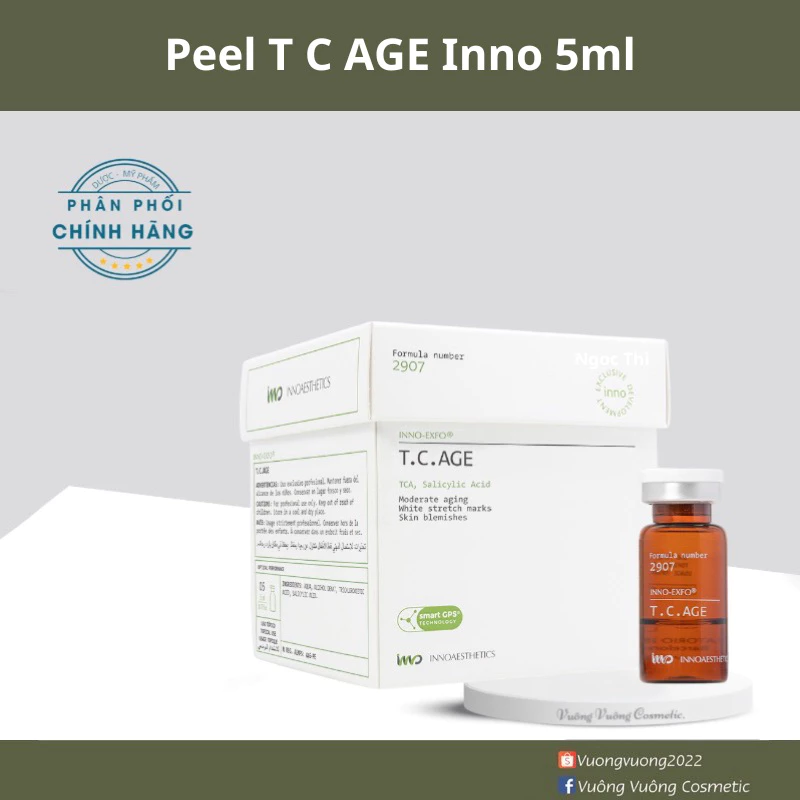 Peel Innoaesthetics INNO T.C.AGE TCA TCAGE TC AGE tái tạo căng bóng, thay mới da sẹo rỗ, rạn da