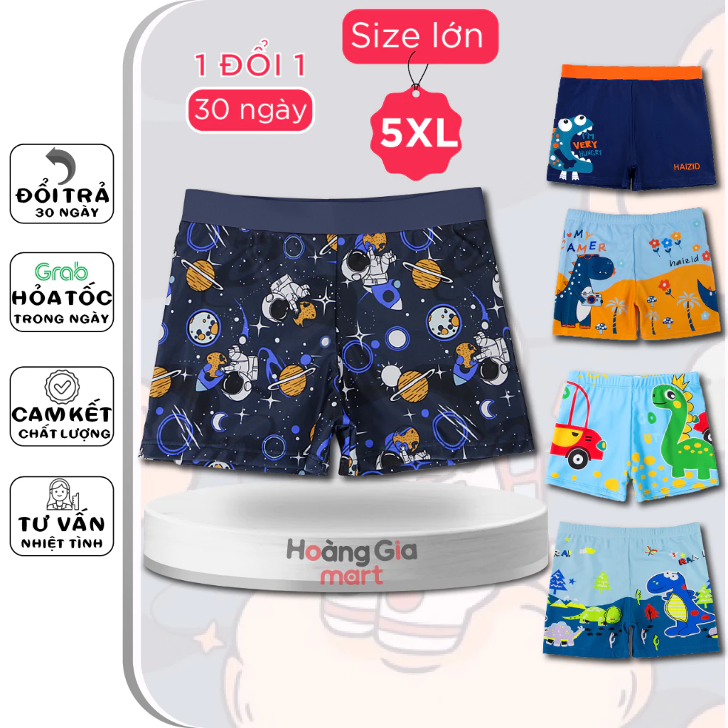 Đồ bơi bé trai, quần bơi trẻ em cỡ lớn, co giãn 4 chiều, có dây rút điều chỉnh lưng quần Mã TB01