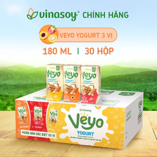 THÙNG 30 HỘP 180ML SỮA CHUA UỐNG VINASOY VEYO YOGURT