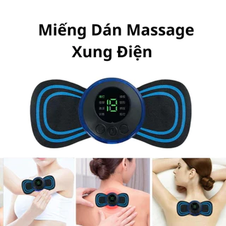 Miếng Dán Massage Xung Điện Giảm Đau Nhức Cổ Vai Gáy, Bắp Tay, Lưng - Máy Mát xa mini Toàn Thân 8 Chế Độ