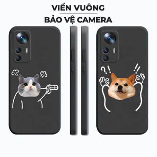 Ốp lưng Xiaomi 12T, 12T Pro silicon mềm bảo vệ camera hình cặp đôi dễ thương, mèo chó hoạt hình