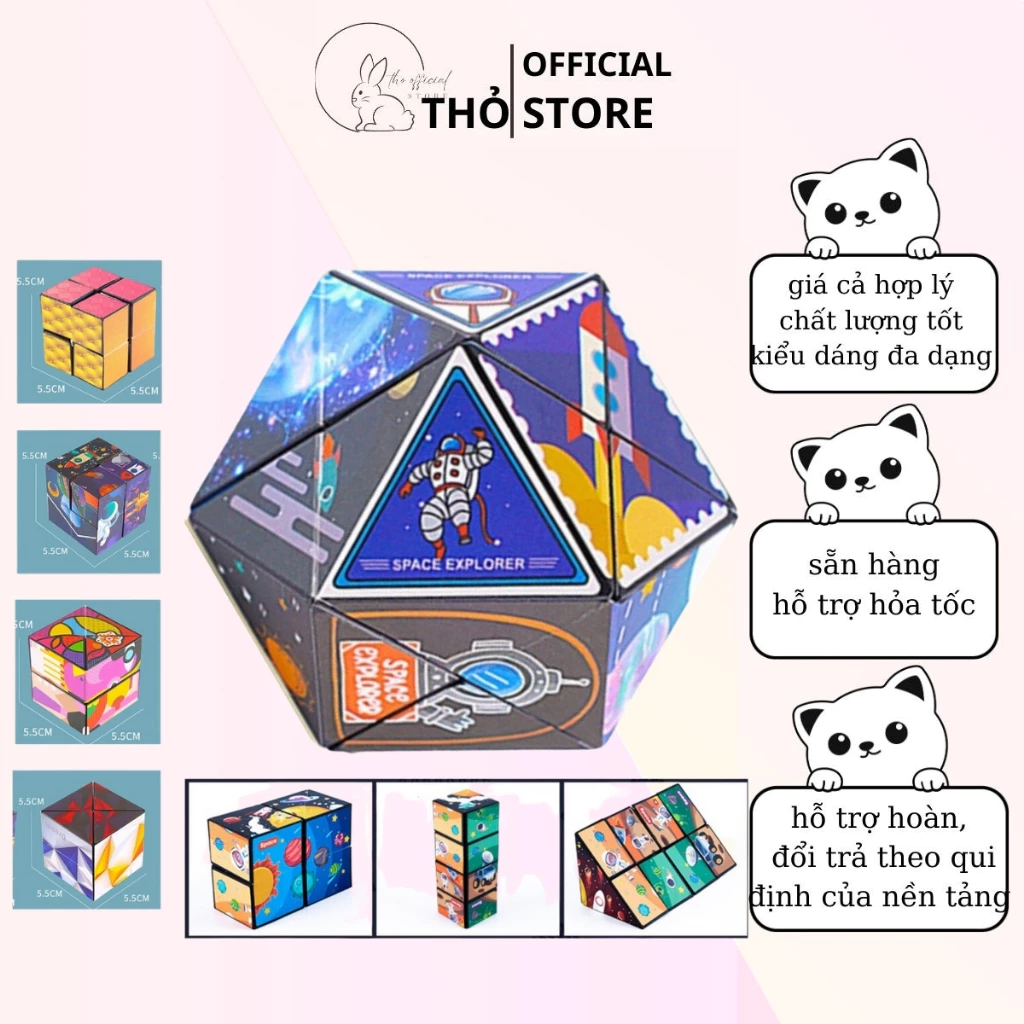 Đồ chơi khối lập phương ma thuật Magic Cube - Rubik 3D thay đổi hình dáng Phát triển trí não cho bé