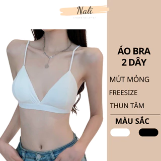 Áo Bra Nữ Thun Tăm Gân Nâng Ngực Dây Mảnh Sexy Không Gọng NL034