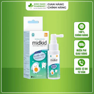 Xịt chống sâu răng Midkid giúp làm sạch và bảo vệ men răng, ngăn ngừa mảng bám ố vàng, viêm lợi, hà mủn - 30ml