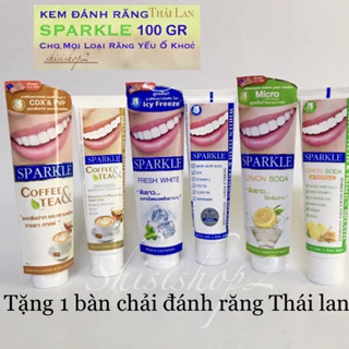 💐(Tặng 5 bàn chải) Combo10 cây kem đánh răng Sparkle Thái lan 100g.