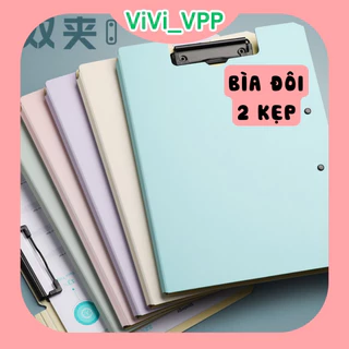 Bìa trình ký đôi nhựa 2 kẹp inox, file kẹp tài liệu văn phòng, bìa kẹp hồ sơ, bìa kẹp vẽ tranh nhiều màu đẹp