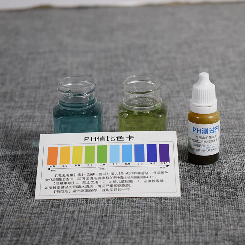 Dung dịch test pH kiểm tra nguồn nước , dung dịch thử ph 4-10 lọ 10ml, Giấy quỳ tím,Thuốc thử ph