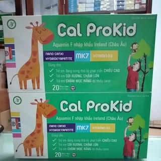 Cal Prokid bổ sung canxi hữu cơ D3 Mk7 giúp trẻ phát triển chiều cao, xương răng chắc khỏe hộp 20 ống