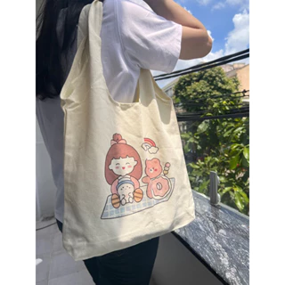 Túi tote vải canvas phong cách Hàn