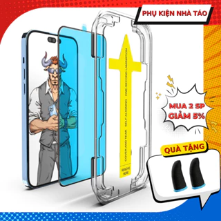 Kính Cường Lực Iphone Tự Dán Blue Arrow Full Màn Cho Iphone X/Xsmax 11 12 13 14 promax Chống Bám Bụi, Tĩnh Điện