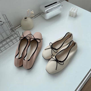 [XẢ HÀNG LẺ SIZE] Giày búp bê đính nơ [Wood Shoes]