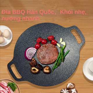 Chảo gang nướng Hàn Quốc chống dính, Chảo đá nướng Ecoramic vân đá không cần dầu ăn size 34cm - SHOP CHẢO XỊN