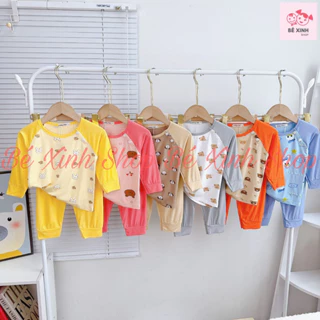 Bộ Quần Áo Dài Tay Cho Bé TraiGái 8-18kg Bé_Xinh_Shop[Siêu Cute]Set Đồ Bộ Tay Dài Thun Lạnh Cho Bé Trai GáiDÀI GẤU THỎ