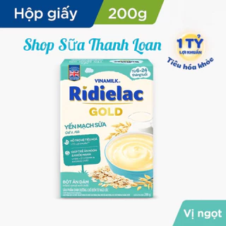 [HSD T1-2026] [Mẫu Mới] Bột Ăn Dặm RIDIELAC GOLD Yến mạch sữa - Hộp Giấy 200g.