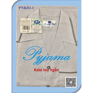 Bộ Pyjama HUONGTAM Kate  tay ngắn nam cao cấp(PNK02). Chất liệu Kate loại tốt:  mềm mại, thoáng mát, không phai màu.