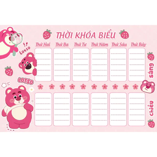 THỜI KHÓA BIỂU GẤU DÂU LOTSO CUTE (SIZE A5)