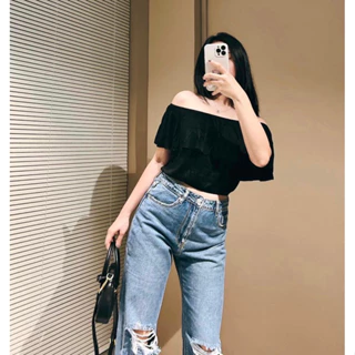 ÁO CROPTOP BẸT VAI BÈO NHÚN