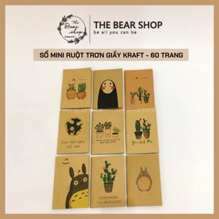 Sổ mini ghi chép handmade vintage - Giấy kraft 60 trang - Quà tặng 8 tháng 3 - The Bear Shop