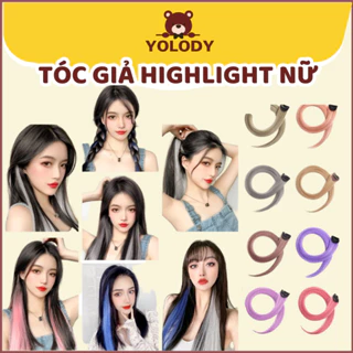 Tóc giả kẹp Highlight phong cách Hàn Quốc tóc light giả nhiều màu cá tính Yolody