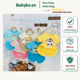 Bộ cộc tay thun lạnh co dãn 4 chiều họa tiết thú siêu xinh cho bé từ 6-17kg