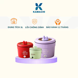 Nồi Lẩu Điện Mini Đa Năng DELA, Ca Nấu Mì, Cốc Ăn Lẩu Cô Đơn Dung Tích 1.5L Công Suất 500W Chống Dính Vân Đá NLD03