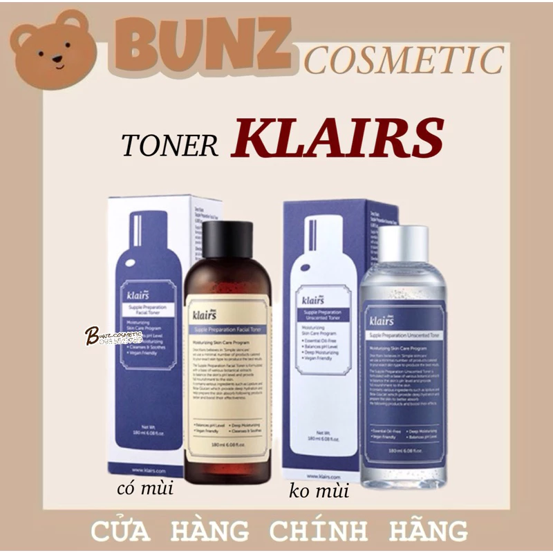 Nước hoa hồng Klairs Supple Preparation bản có mùi và không mùi