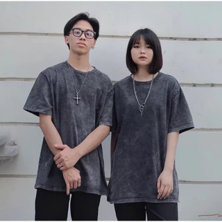 Áo Thun Trơn Basic Unisex 3 Màu(TRẮNG,XÁM WASH,ĐEN)- Áo Phông Tay Lỡ Nam Nữ 100% Cotton ( có form rộng  thoải máiXL )