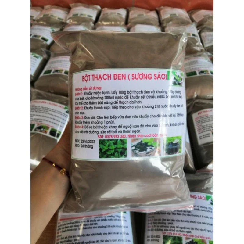 Bột thạch đen sương sáo lạng sơn gói 1kg - đồ ăn vặt