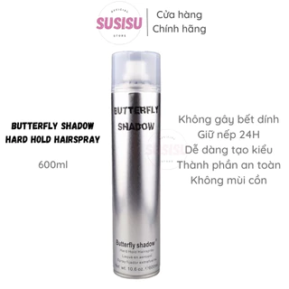 Keo xịt tóc BUTTERFLY SHADOW Hard Hold Hairspray (600ml)| Kem sịt tóc giữ nếp