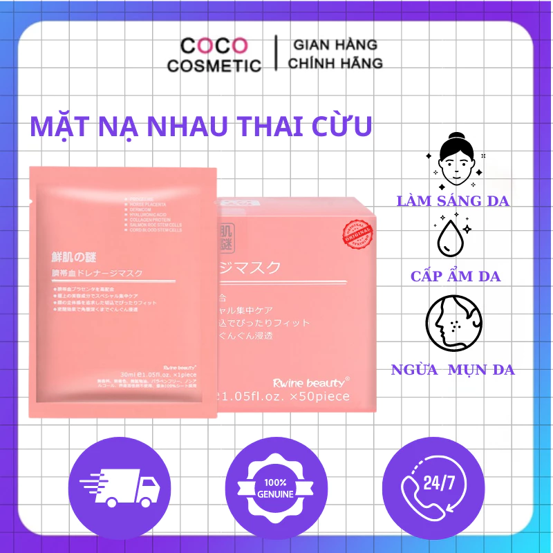 Miếng mặt nạ tế bào gốc nhau thai cừu mặt nạ cấp ẩm dưỡng da