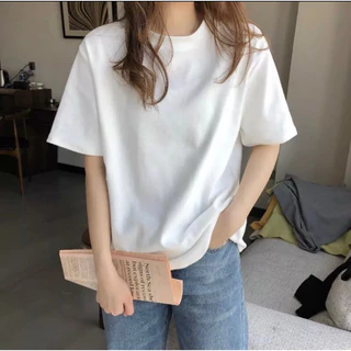 ÁO THUN TAY NGẮN COTTON NỮ trơn basic HELENSHOPVN phong cách hàn quốc cực dễ phối đồ