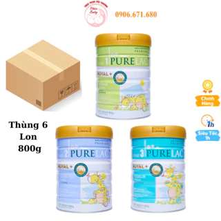 Combo 6 Lon Sữa Purelac số 1, 2, 3 Lon 800gr Giúp Bé Phát Triển Toàn Diện Nhập Khẩu Newzealand Date 2025