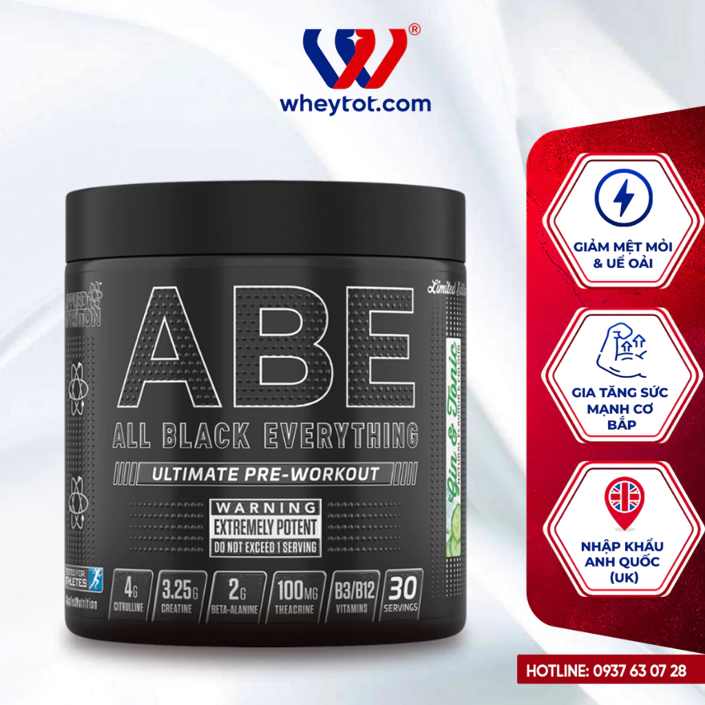 ABE Pre Workout Applied Nutrition 30 lần dùng
