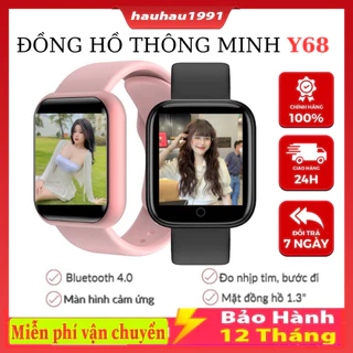 Đồng Hồ Thông Minh Y68 Kết Nối Bluetooth Theo Dõi Sức Khỏe , bảo hành 12 tháng