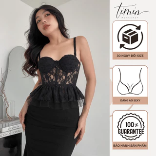 Milan Áo Corset Ren Gọng Mút Ôm Nâng Ngực Thiết Kế TIMIN WORKSHOP