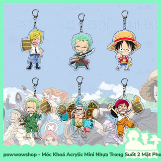 [Sẵn VN - Hỏa Tốc] Móc Khoá Nhựa Mini Trong Suốt Acrylic 2 Mặt Phong Cách Nhân Vật Anime Manga One Piece Party