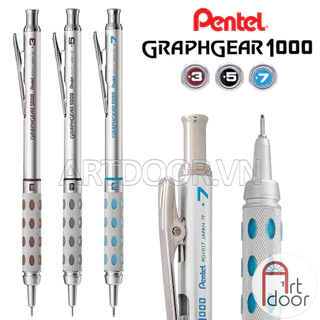 [ARTDOOR] Bút chì bấm PENTEL Graphgear 1000 thân thép giấu ngòi PG10 (đủ size)