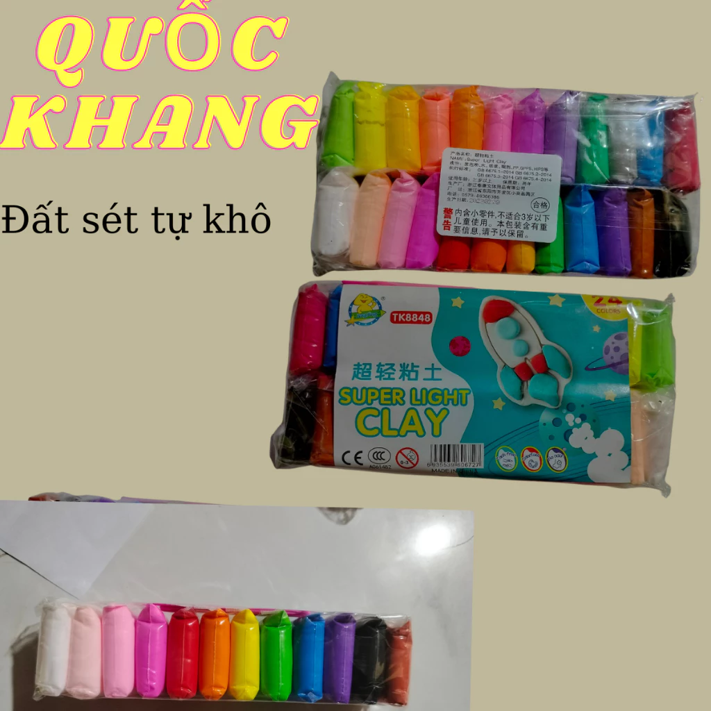 Đất sét tự khô siêu nhẹ 12 màu & 24 màu