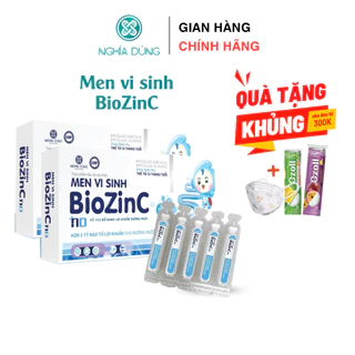 Men vi sinh BioZinc NGHĨA DŨNG, cân bằng hệ vi sinh đường ruột, bảo vệ hệ tiêu hoá cho trẻ (hộp 20 ống*10ml)