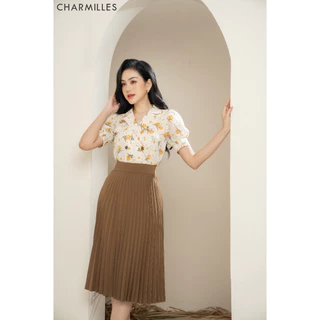 Áo sơ mi Charmilles cổ vest hoa nhí 22MA144BV