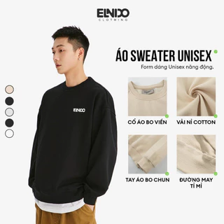 Áo Sweater Premium Nam Nữ Form Rộng Chất Nỉ Unisex Thời Trang Trẻ Trung ELNIDO