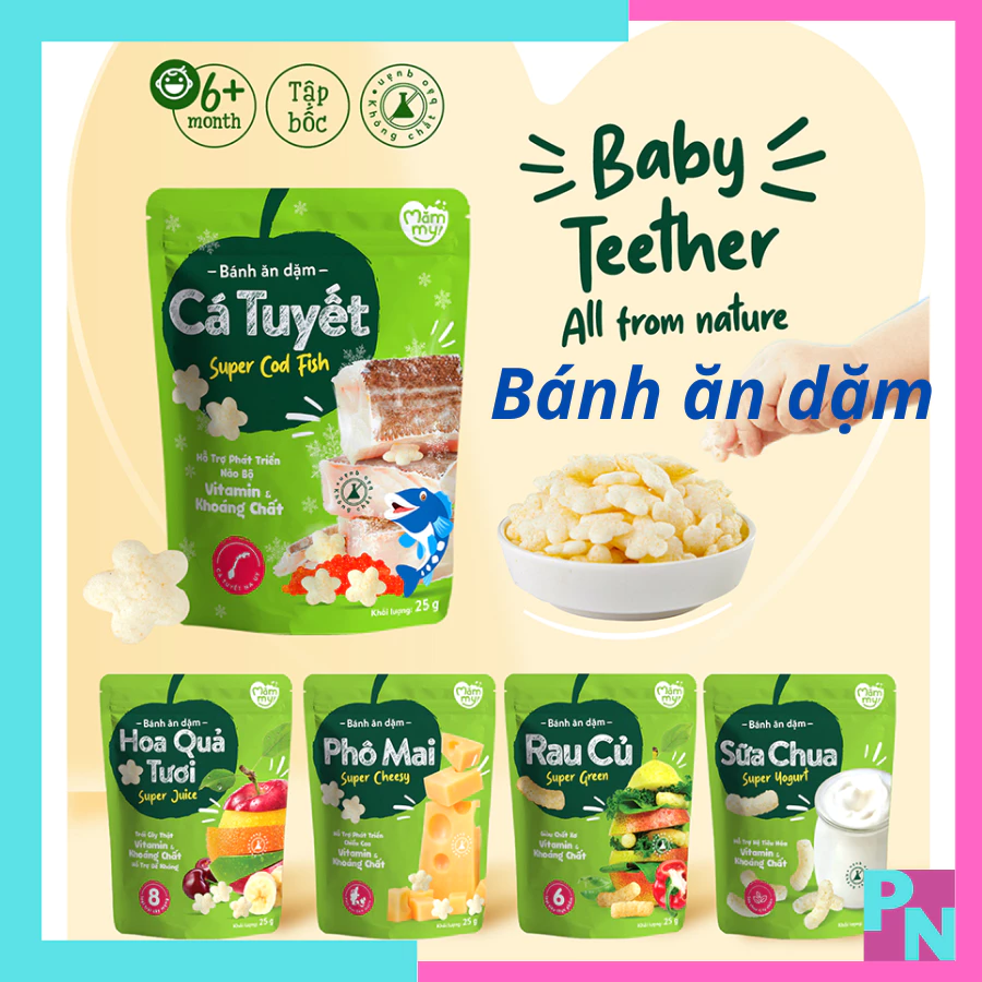 Bánh ăn dặm cho bé bánh ăn dặm Mămmy tan trong miệng giàu dinh dưỡng vitamin và khoáng chất 25g