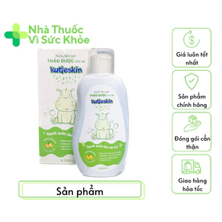 ✅[Chính Hãng] Nước Tắm Gội Thảo Dược Kutieskin Cho Bé, Giúp Sạch Mát, Dưỡng Ẩm, Làm Mềm Mịn Làn Da Bé (Chai 200ml)