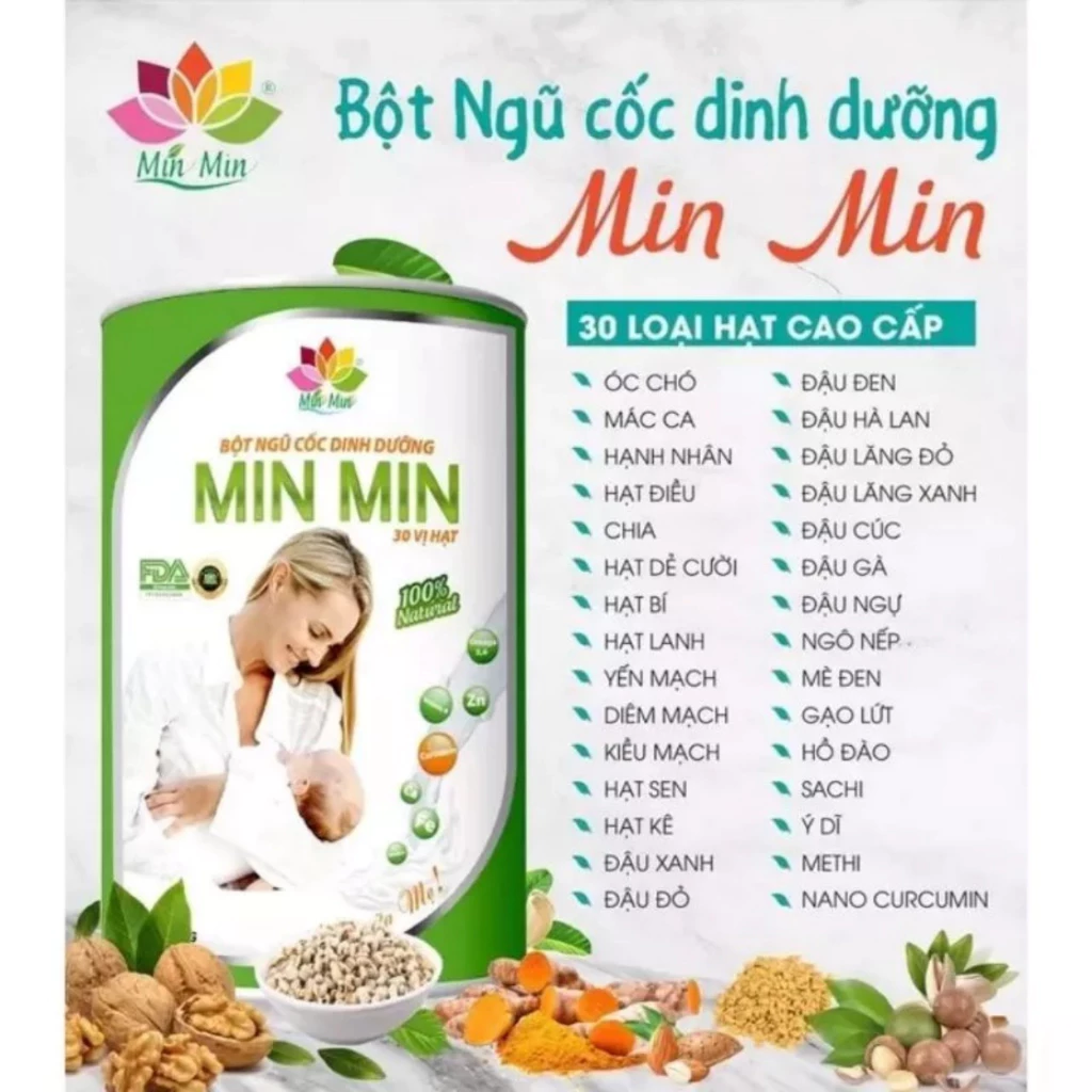 Ngũ Cốc Lợi Sữa Min Min 29 LOẠI HẠT tặng sữa - Ngũ cốc min min 30 hạt