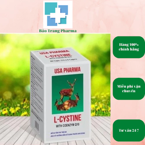 Viên uống L CYSTINE  - Hộp 60 viên -  USA Pharma giảm rụng tóc, đẹp da, hạn chế lão hoá