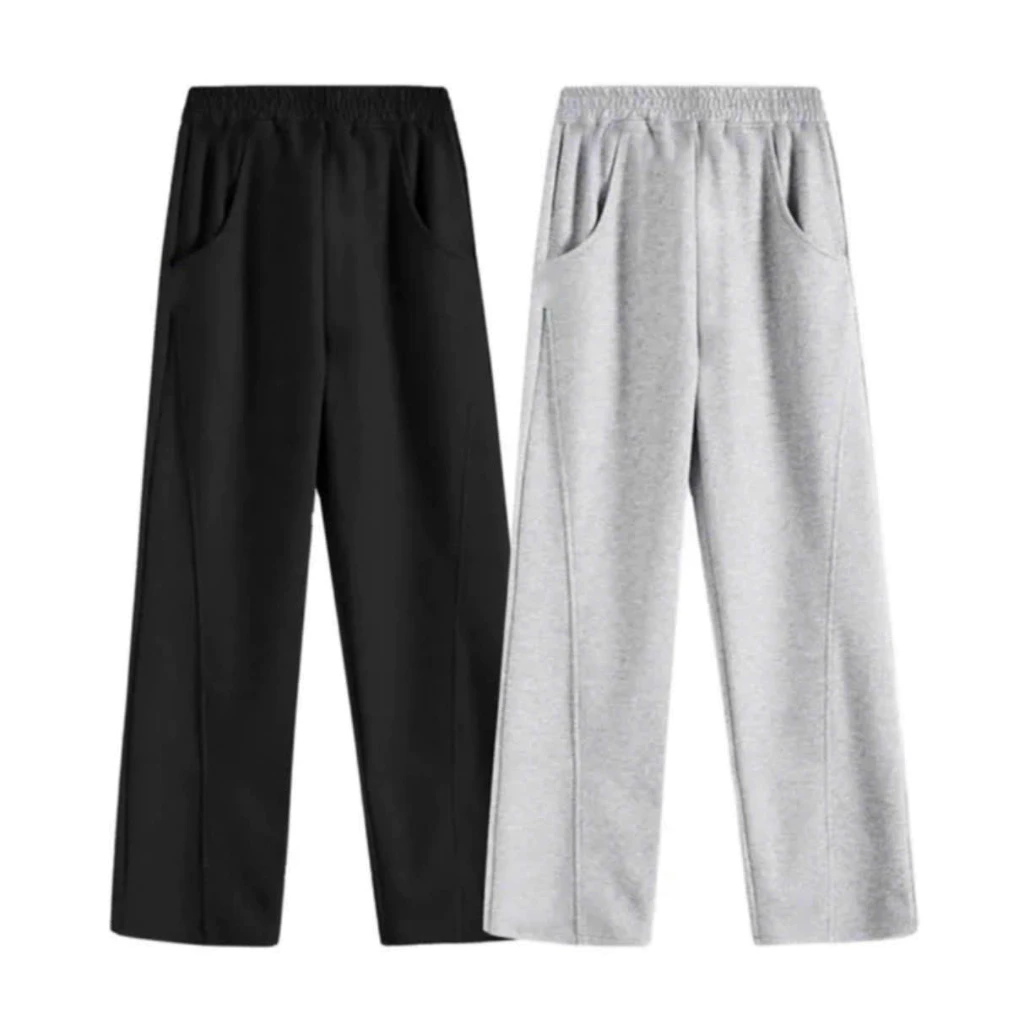 Quần  Dài Thun Ống Rộng SỌC GÂN vải thun da cá dày dặn form suông unisex  nam nữ SHOP MAYLAN